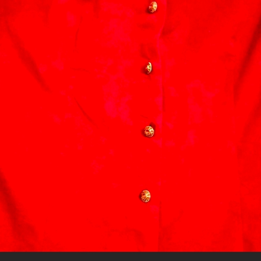 New York & Company Red Button Down Shirt - Picture 4 of 5